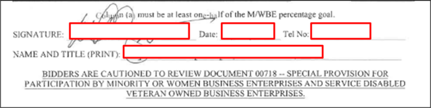 signature placement example explained in text