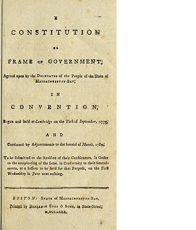 Massachusetts Constitution Title Page Image