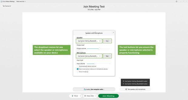 How to configure your webex audio