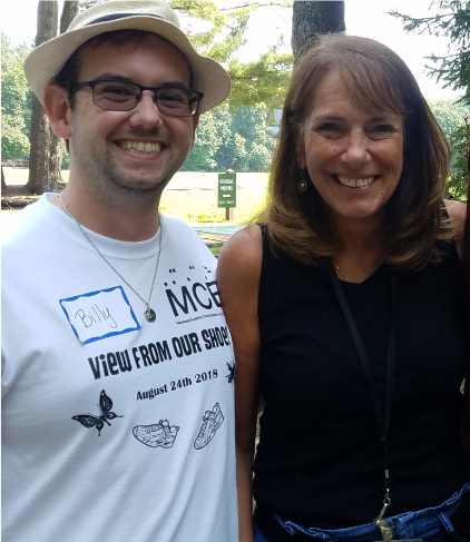 MCB VR Counselor Mayanne MacDonald-Briggs and a colleague enjoy the outdoors during a service program.