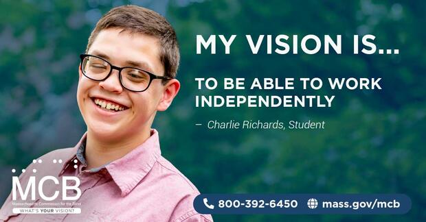 MCB Consumer Charlie Richards is featured smiling outdoors