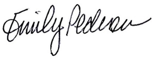 ISAU Director Emily Pederson's signature