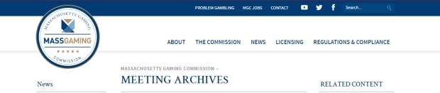 MassGaming Commission Website Header Image