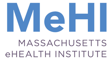 LOGO: MeHI in blue letters with MASSACHUSETTS eHEALTH INSTITUTE underneath in smaller font