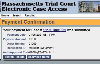 ePay confirmation screenshot
