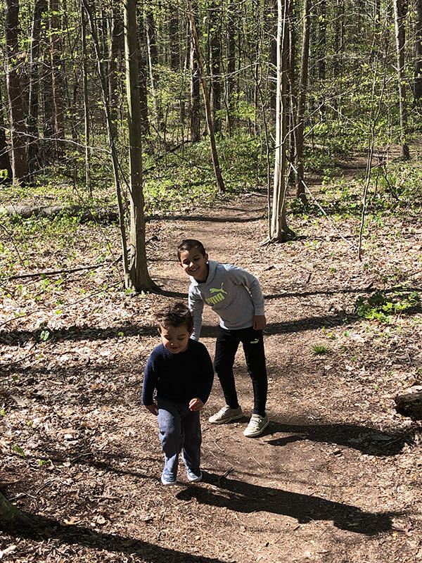 kids in forest