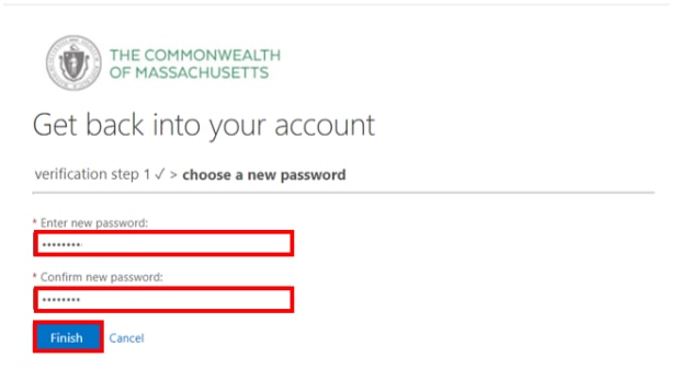 image of Azure AD password reset step 7 screen