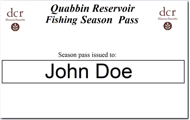 Quabbin Fishing Season Annual Pass