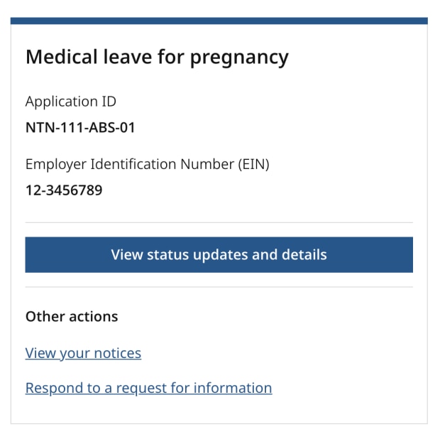 Paid Family and Medical leave status update in portal