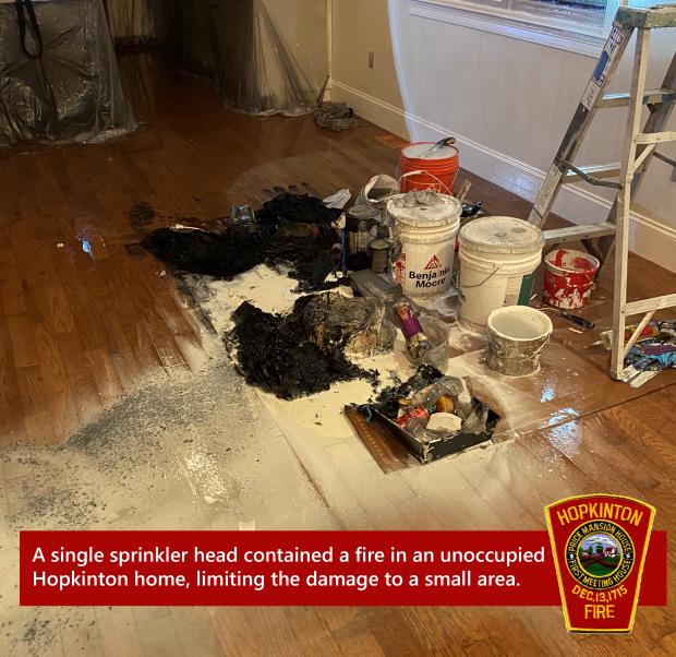 Image of a room with minimal fire damage