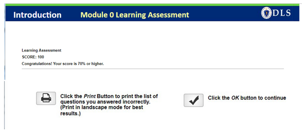 Taking a module’s Learning Assessment