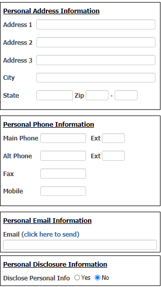 Gateway Personal Information