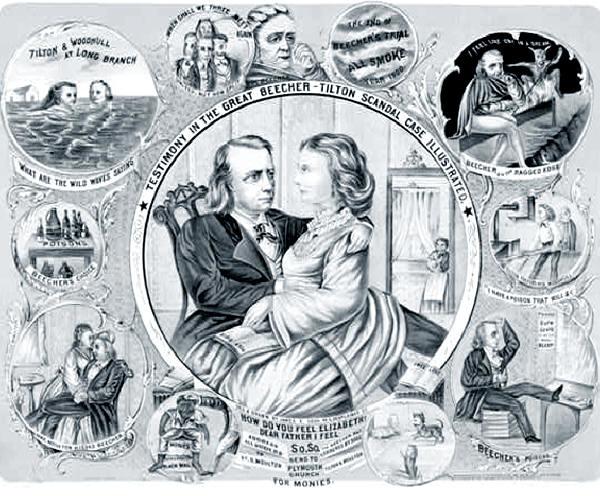 A cartoon of 1875 about the Tilton-Beecher testimony 