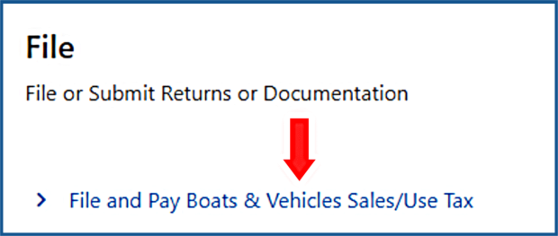 MassTaxConnect File and Pay Boat & Vehicles Sales/Use Tax
