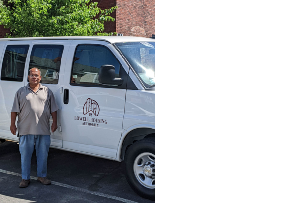 man standing near cargo van