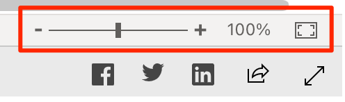 Screenshot of Power BI zoom menu