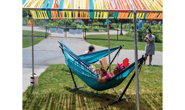 person in hammock