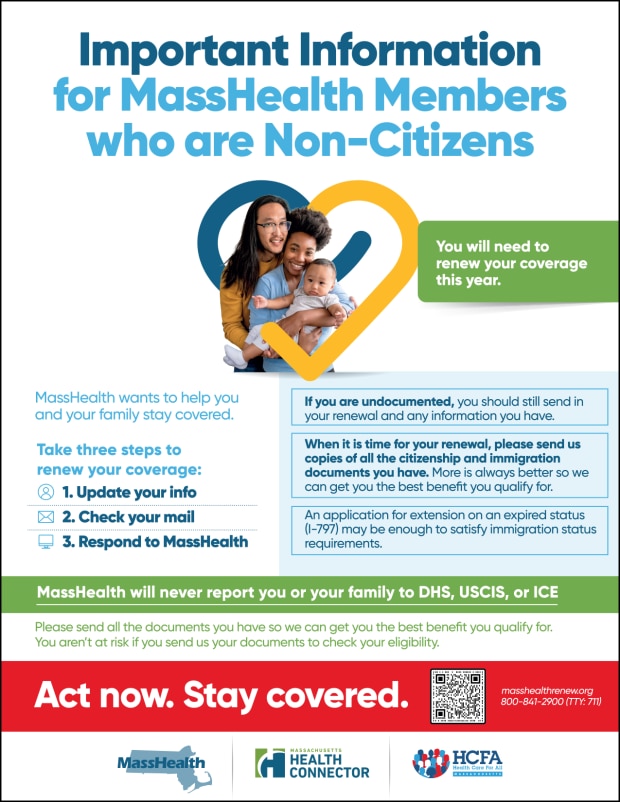 Image of MassHealth flyer for Individuals who are non-citizens