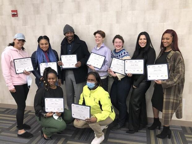 Adult students in Minuteman Technical Institute's BuildIt! pre-apprentice carpentry program received certificates of completion on Feb. 22, 2022. 