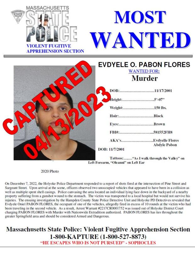 Captured - Evdyele O. Pabon Flores Most Wanted Poster