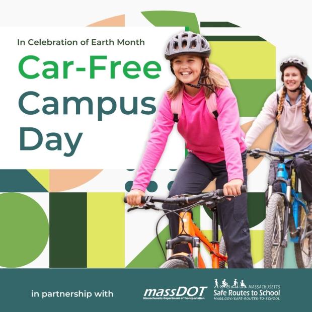 image of students riding bikes for Car-free Campus day 