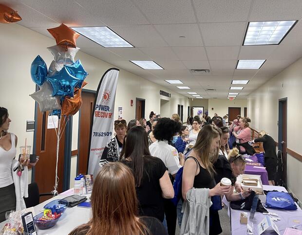 Resource tables in the hallway