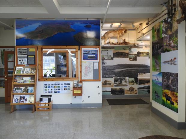 Staff window at the Les and Terry Campbell Quabbin Visitor Center