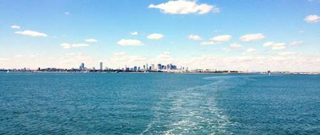Bye Boston! View from the ferry on the way to Spectacle Island.
