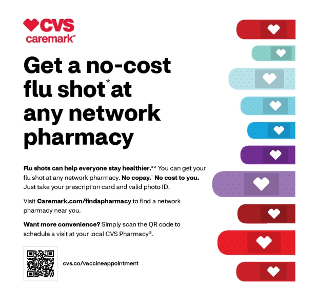gic free flu shot at not cost for non-medicare active employee members