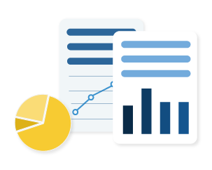 An illustration contains a chart and reports to show assessment results.