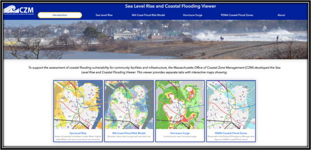 image of CZM's sea level rise viewer
