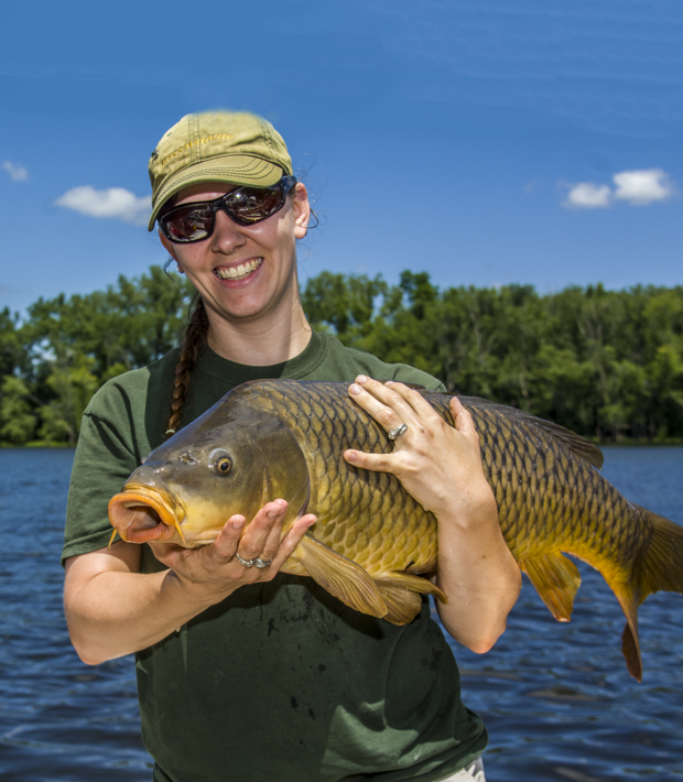 Leanda Fontaine with a carp