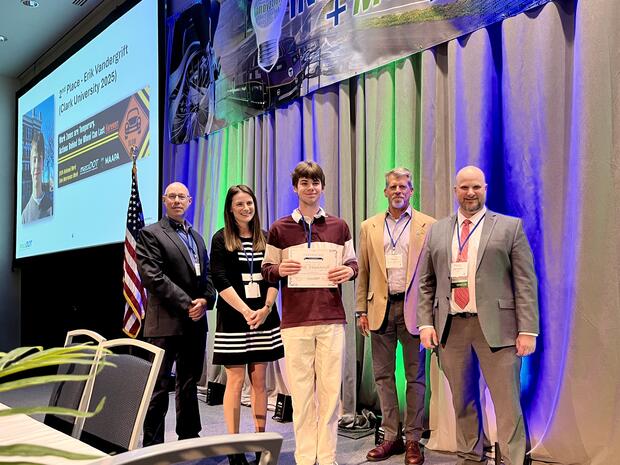 2024 Billboard Design Contest second place winner Erik Vandergrift at the MassDOT Innovation Conference