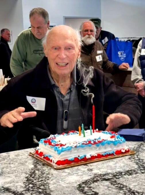 Joe with his 97th birthday cake