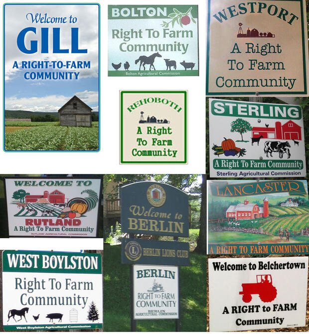 samples of Ag Comm signs