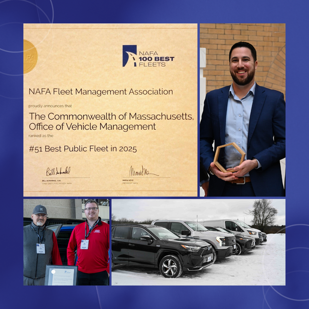 Office of Vehicle Management awards; details provided in caption. 