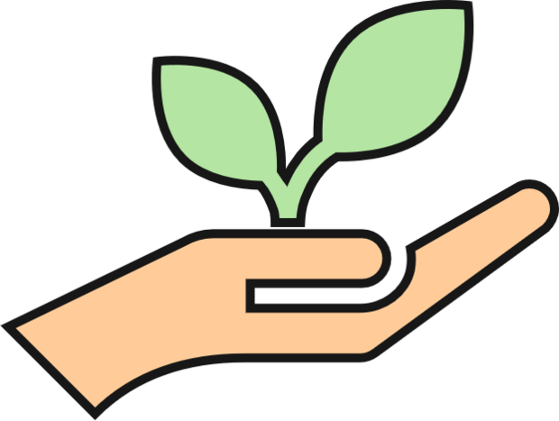hand with plant