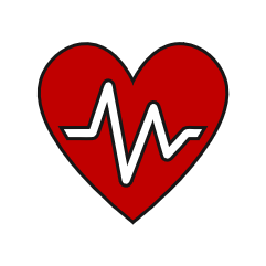 heart with zig zag line