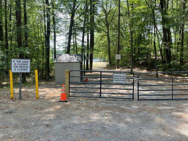 Gate to Spectacle Pond parking