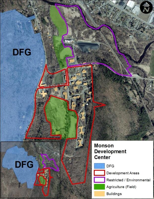 Monson Development Center map
