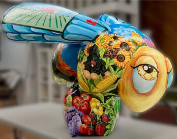 The MassGrown Bee sculpture