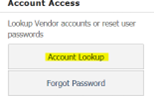screen shot of Account Lookup
