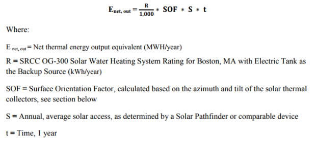Small Solar Thermal AEC calculation using OG-300