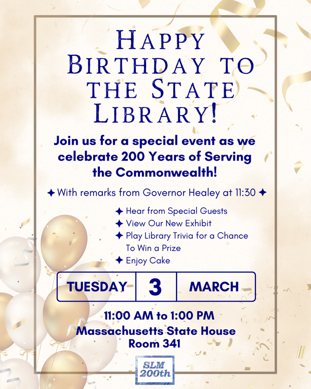 Invitation to the State Library's 200th Birthday Celebration
