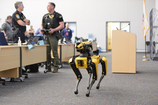 A specialized public safety robot used by Massachusetts State Police