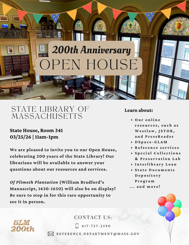 Invitation to the State Library's 200th Anniversary Open House