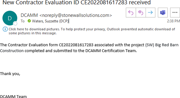 email confirmation screenshot