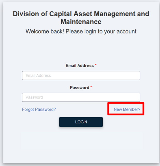 log-in screen screenshot
