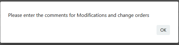 comment for modifications screenshot