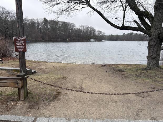 close up of Mansion beach with chain across entrance